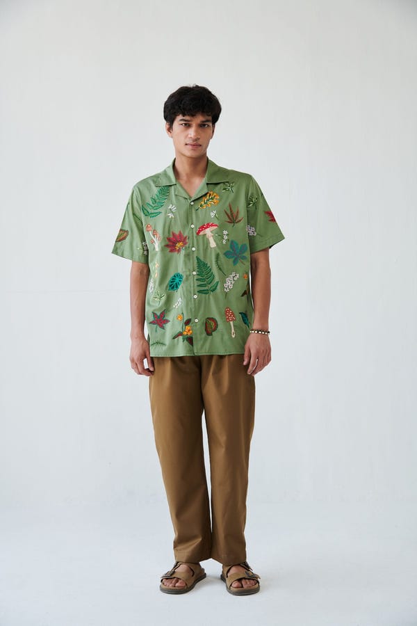 Perte D'ego — "Botanical dream" embroidered shirt