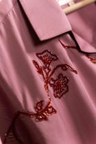 Raspberry Glaze Hand-Embroidered Shirt view 3