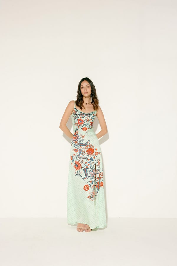 Perte D'ego — "Le Siciliy" Pleated Cowl Aline Dress