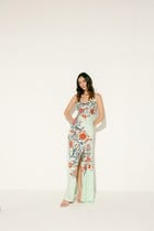 "Le Siciliy" Pleated Cowl Aline Dress view 3