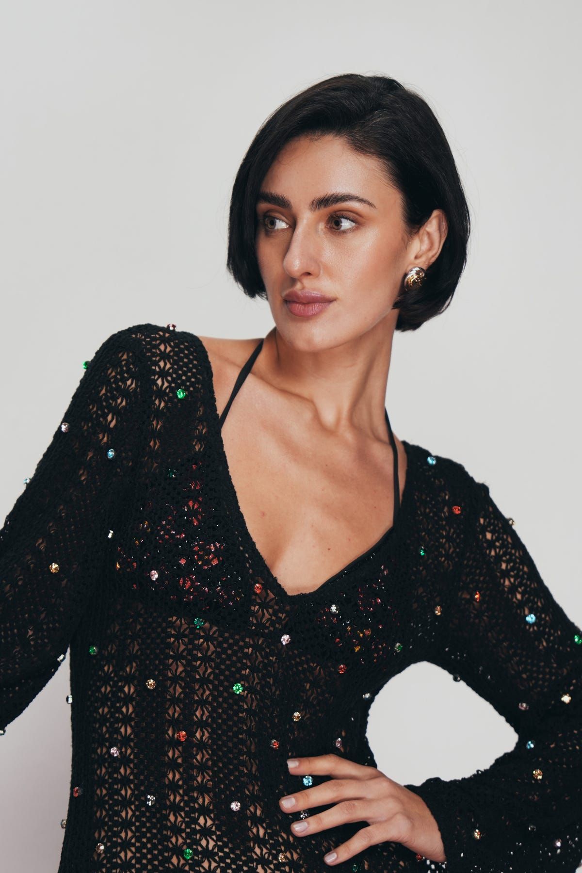 Midnight Spark Crochet Dress - image 3
