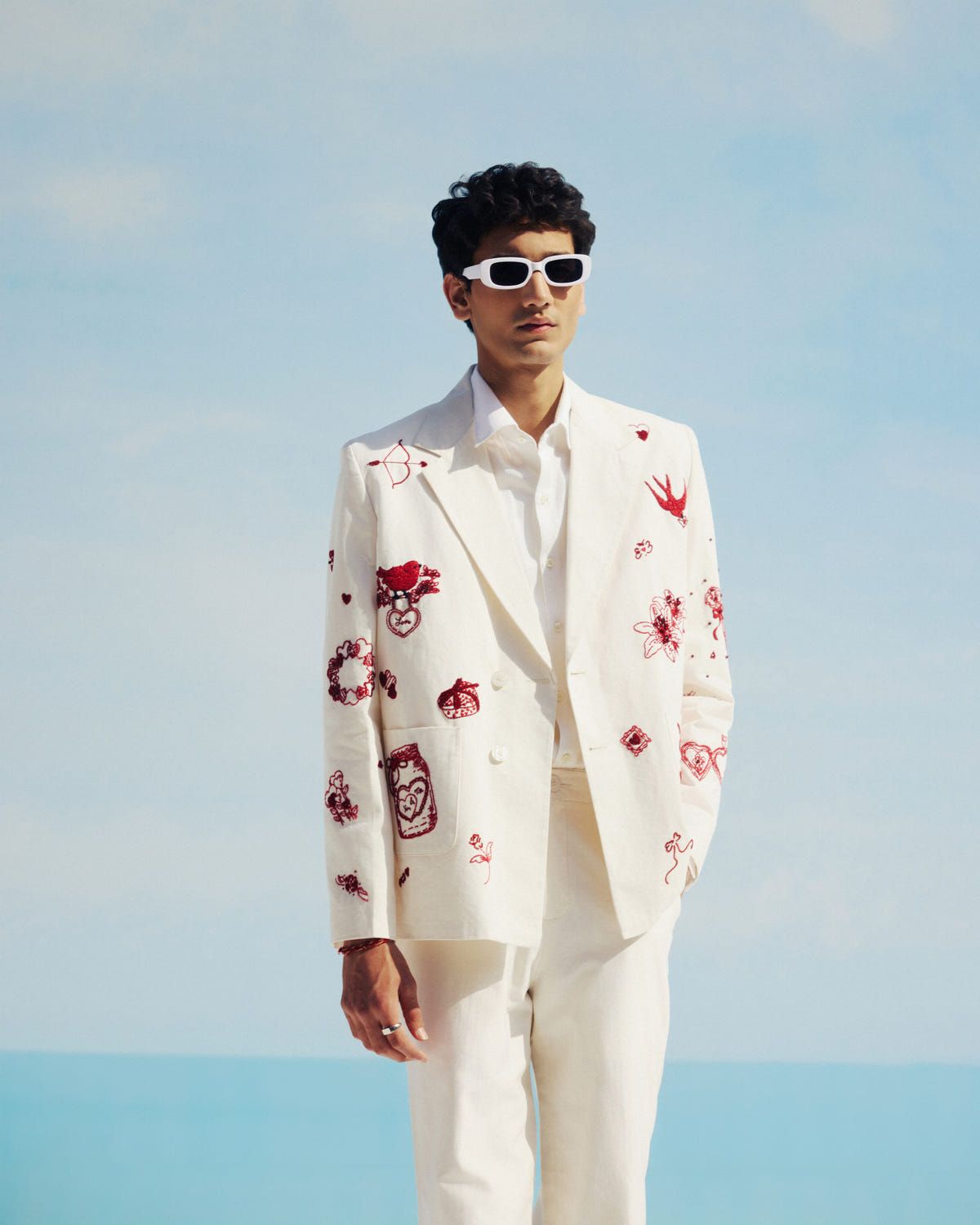 "Amour Sauvage" Hand Embroidered Blazer - image 2