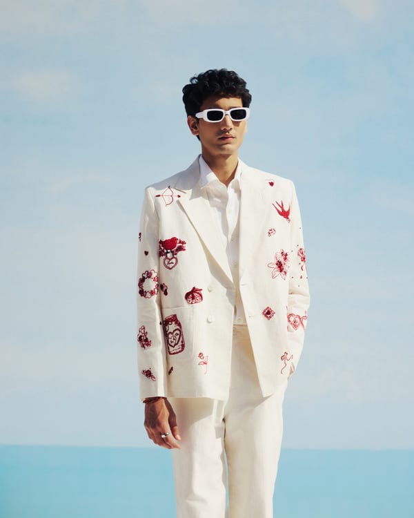 Perte D'ego — "Amour Sauvage" Hand Embroidered Blazer