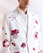 "Amour Sauvage" Hand Embroidered Blazer view 8