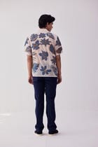 Blue floral appliqué shirt view 6