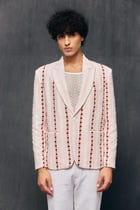 "Love stripes" embroidered blazer view 1