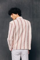 "Love stripes" embroidered blazer view 4