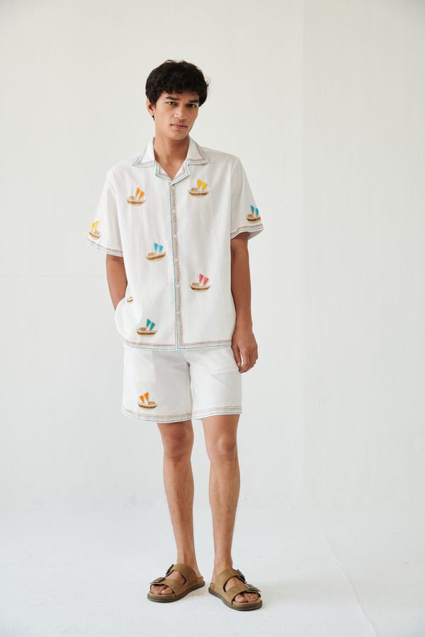 Perte D'ego — "Le Riveria" hand embroidered Shirt