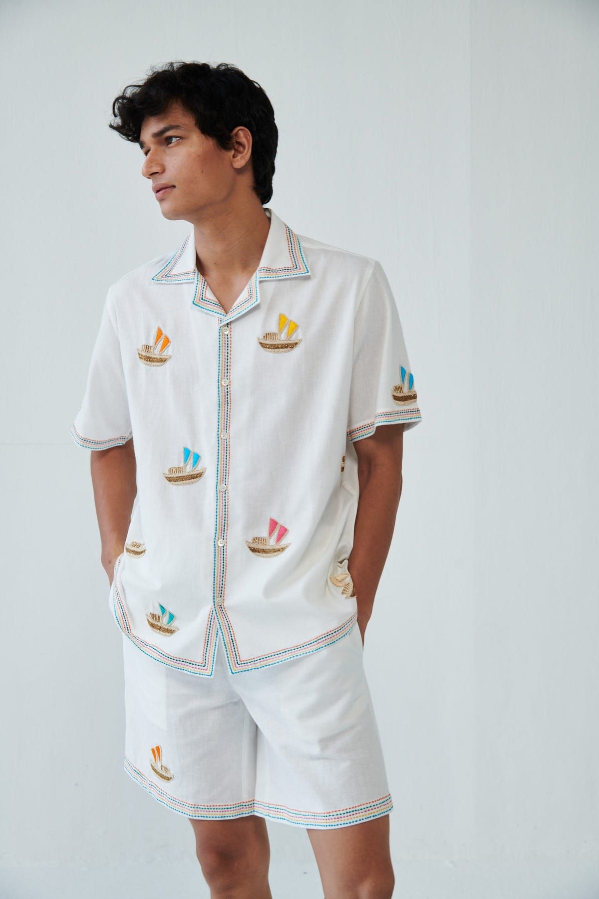 "Le Riveria" hand embroidered Shirt - image 8