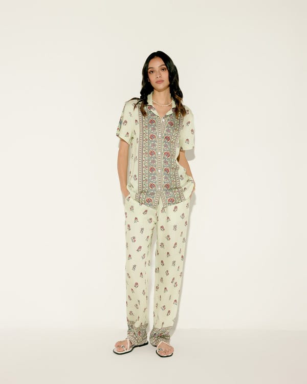 Perte D'ego — Pistachio Green Print Lounge Pants