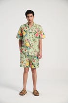 Vintage victorian floral lounge shorts view 1