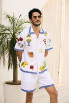 “An Italian Summer” hand embroidered shirt view 1