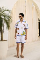 “An Italian Summer” hand embroidered shirt view 2