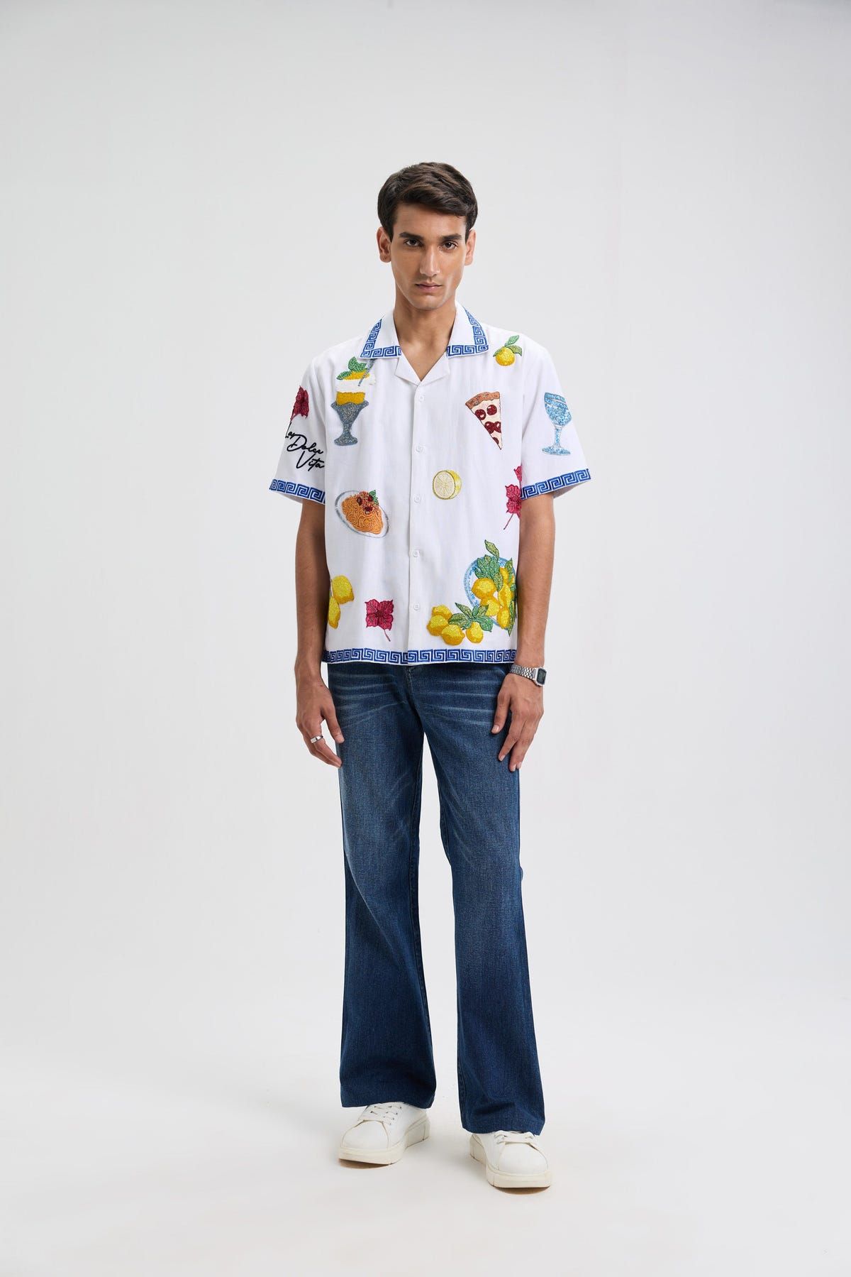 “An Italian Summer” hand embroidered shirt - image 7