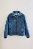 Denim Embroidered paisley quilted jacket view 1