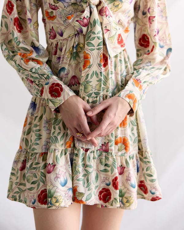Perte D'ego — Vintage watercolor knot dress