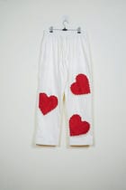 Hearts appliqué with pearls lounge pants view 1
