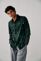 "Le Cannes" hand embroidered evening shirt view 1