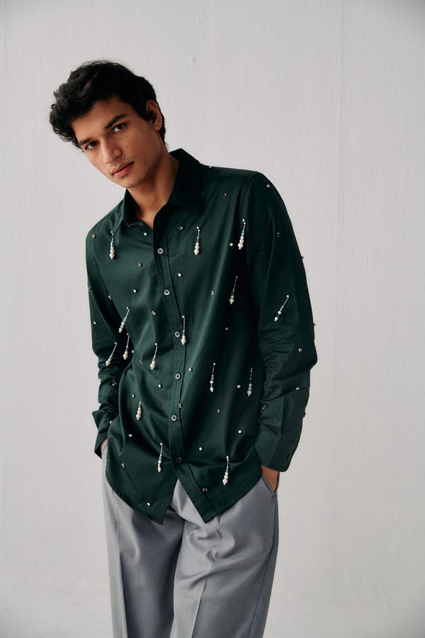 Perte D'ego — "Le Cannes" hand embroidered evening shirt