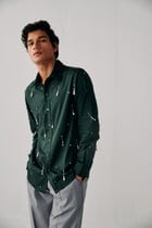 "Le Cannes" hand embroidered evening shirt view 3
