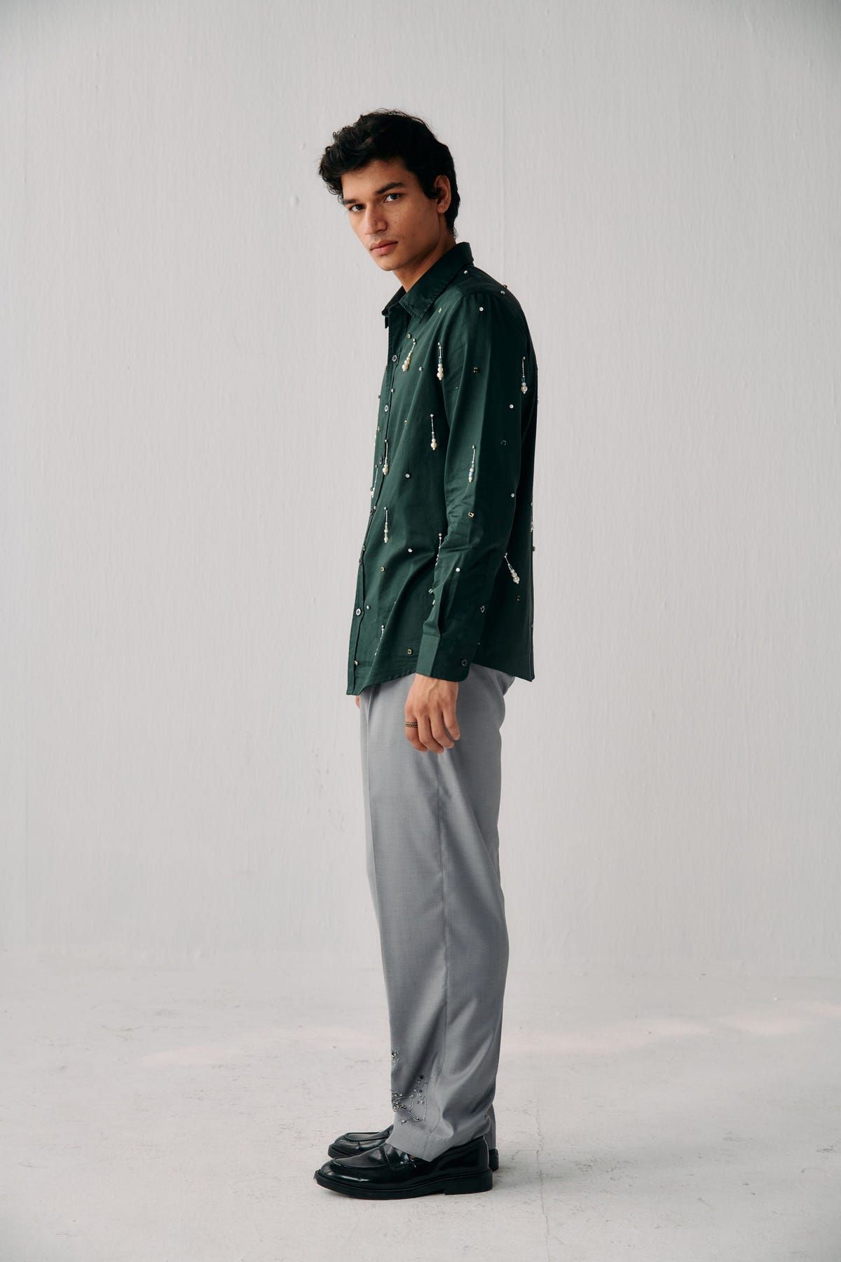 "Le Cannes" hand embroidered evening shirt - image 4