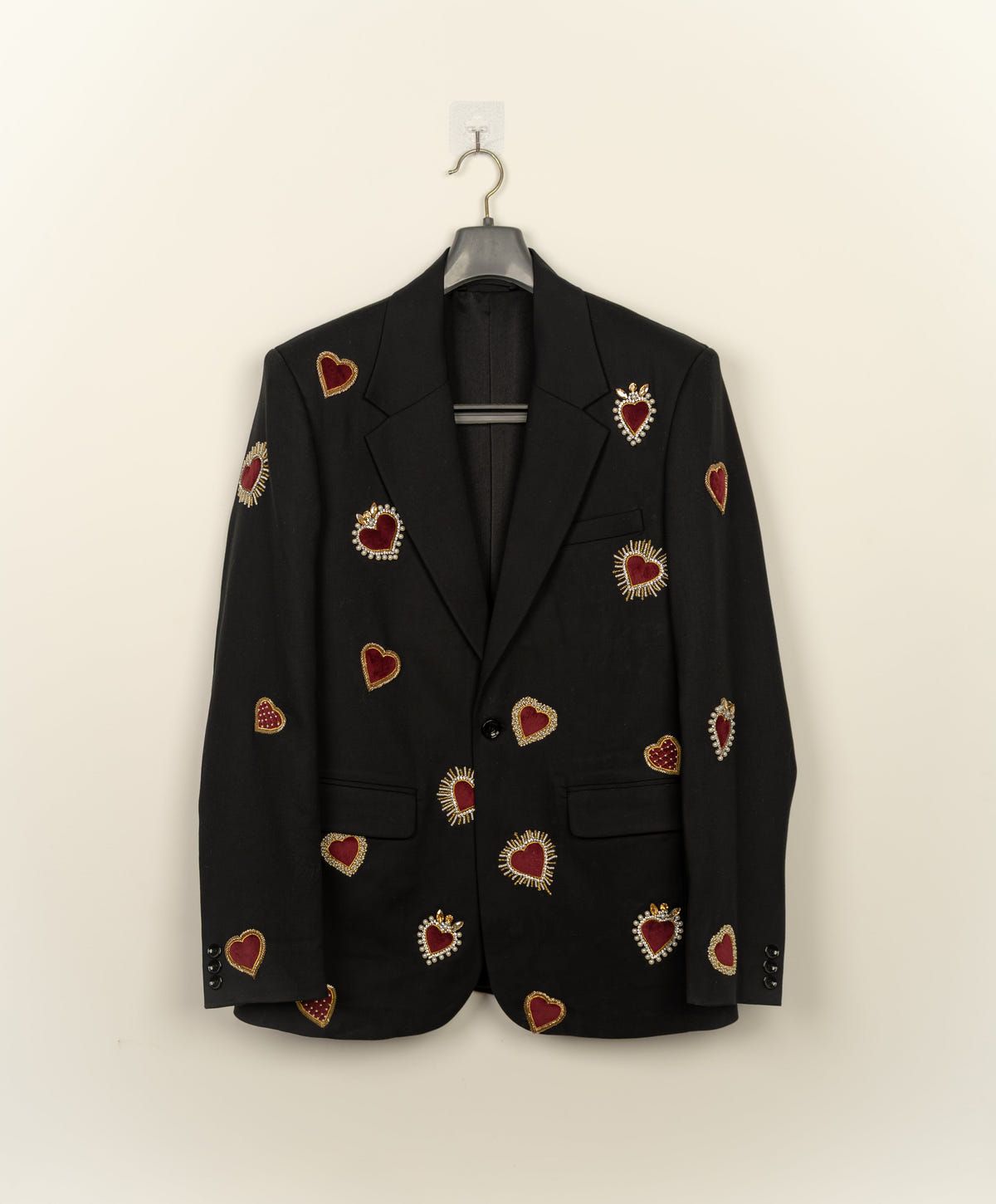 “Velvet hearts” hand embroidered blazer - image 1