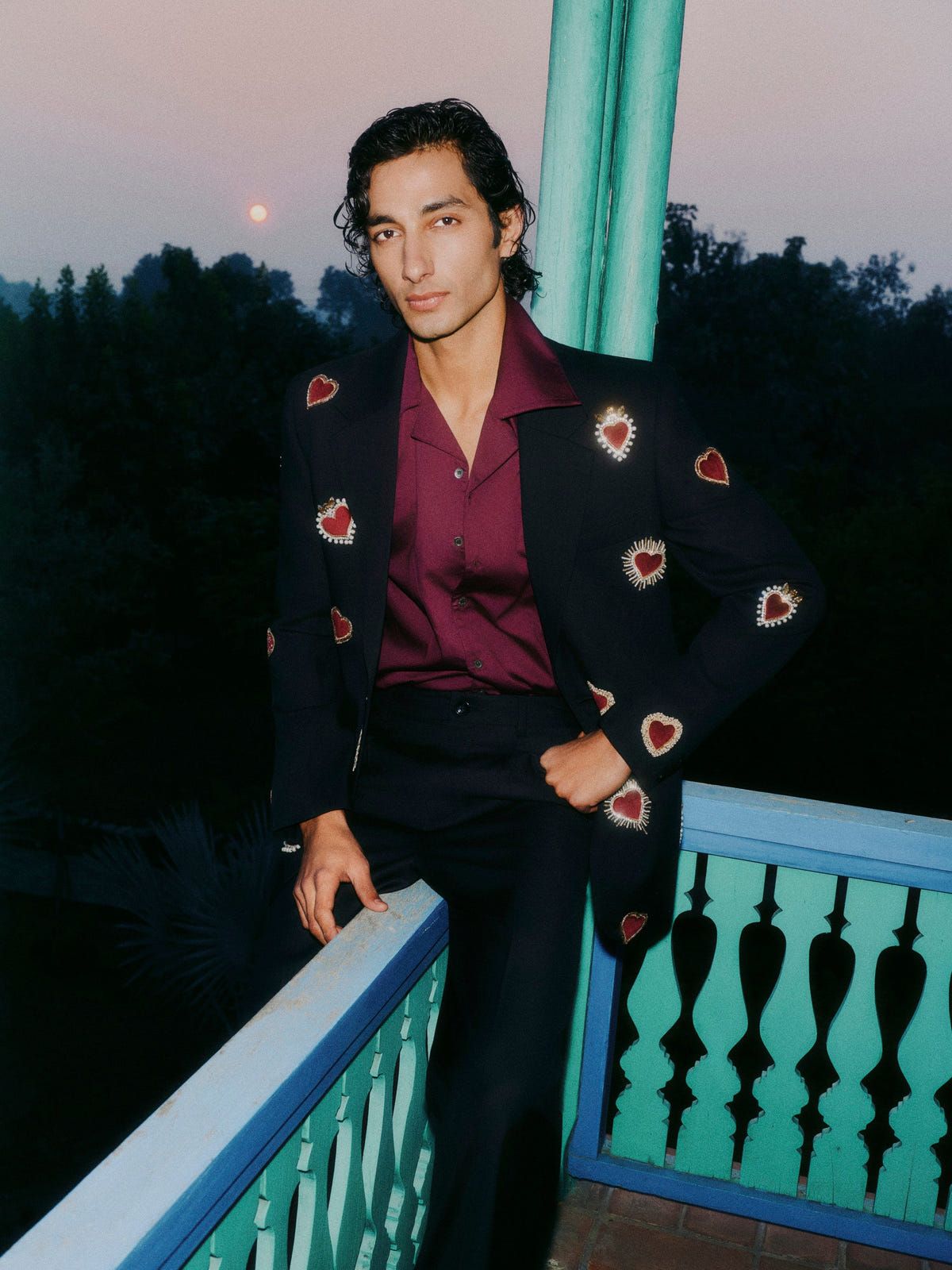 “Velvet hearts” hand embroidered blazer - image 4