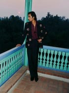 “Velvet hearts” hand embroidered blazer view 5