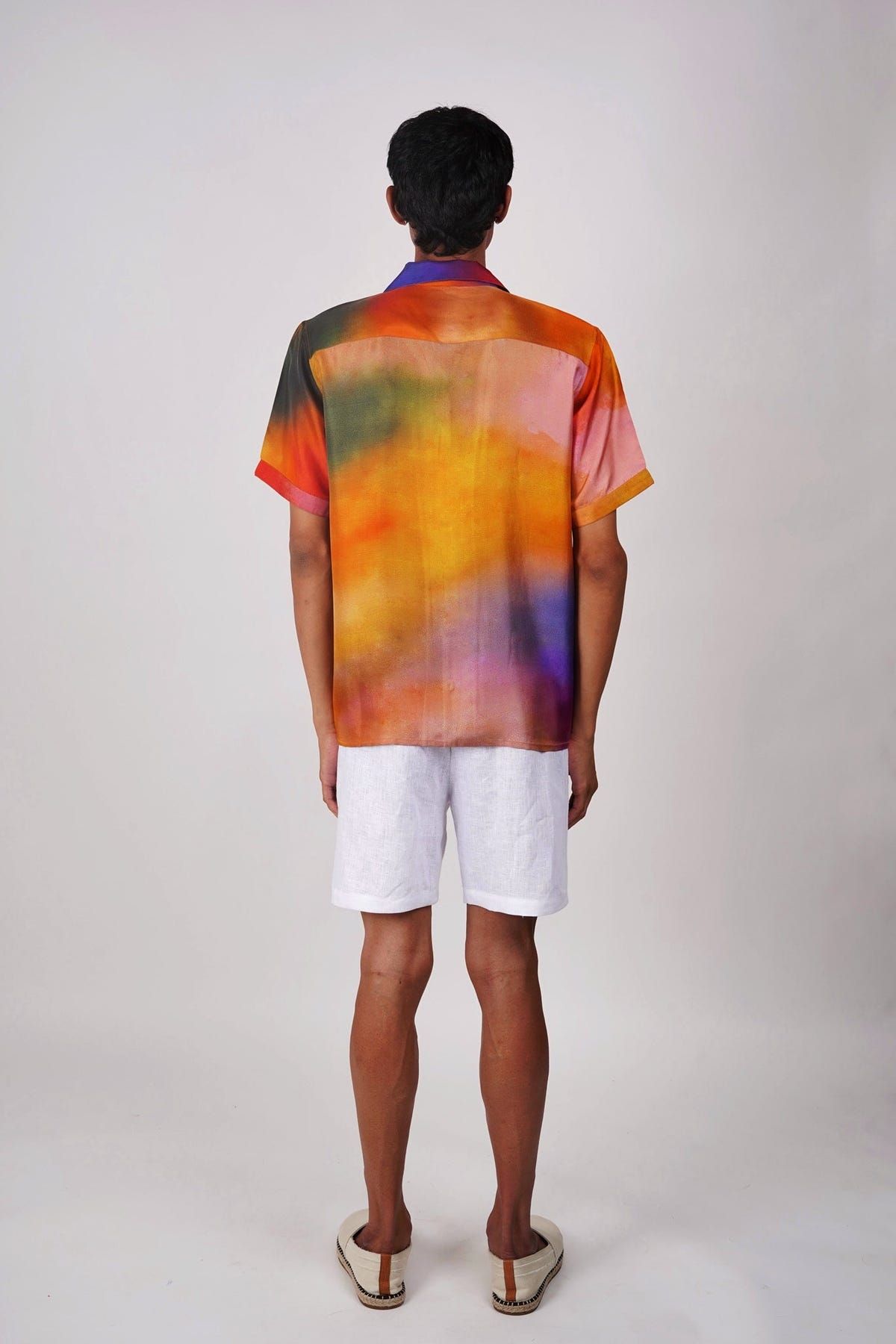Psychedelic summer silk shirt - image 3