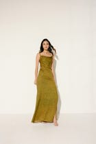 "Le Marigold" Pleated Cowl Aline Dress view 2