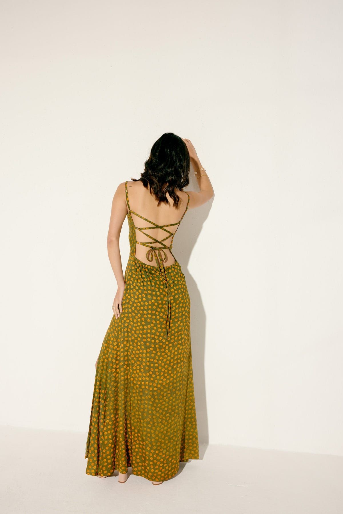 "Le Marigold" Pleated Cowl Aline Dress - image 4