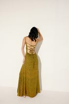 "Le Marigold" Pleated Cowl Aline Dress view 4