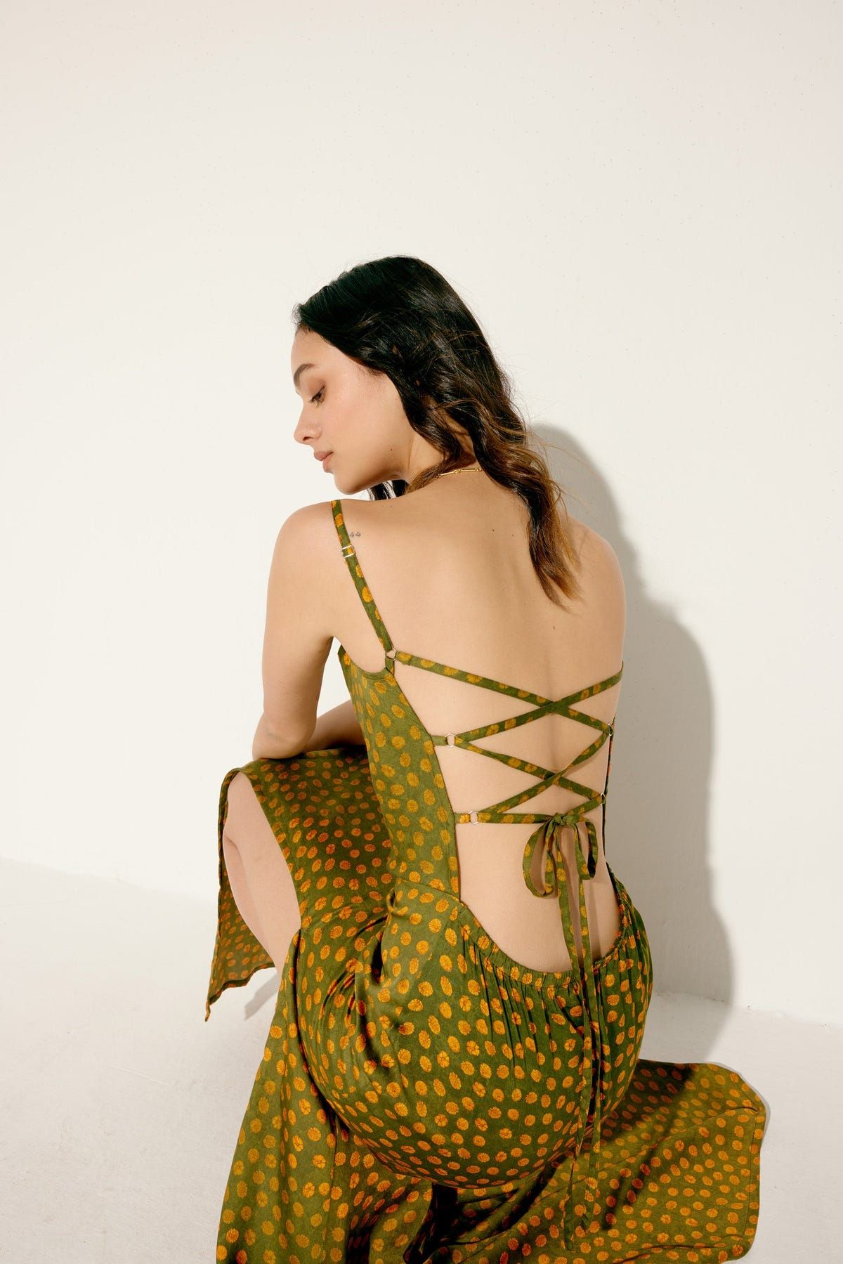 "Le Marigold" Pleated Cowl Aline Dress - image 7
