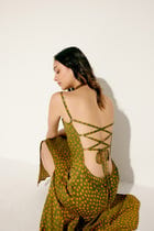 "Le Marigold" Pleated Cowl Aline Dress view 7