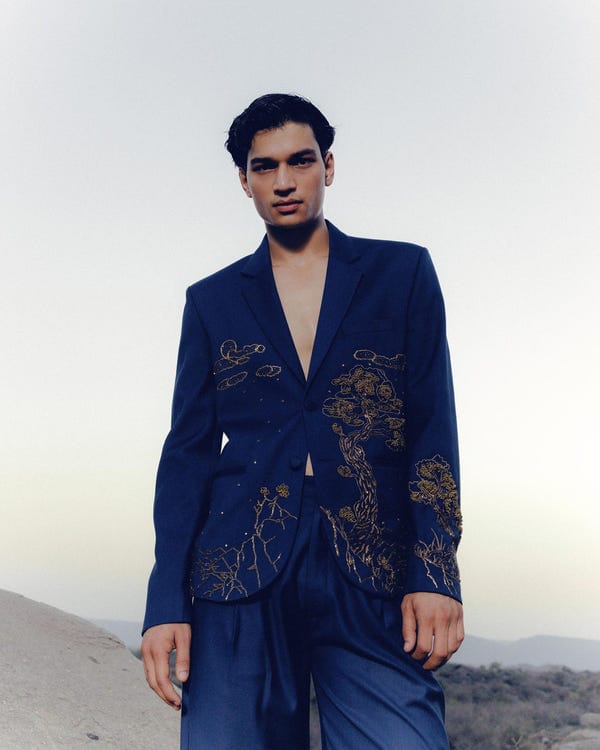 Perte D'ego — "Enchanted forest" hand embroidered blazer