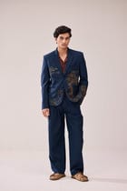 "Enchanted forest" hand embroidered blazer view 4
