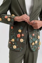 Summer floral hand embroidered Blazer view 3