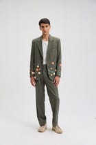 Summer floral hand embroidered Blazer view 7