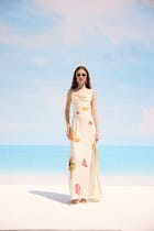 "Le Fruit" Pleated Cowl Aline Dress view 1