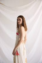 "Le Fruit" Pleated Cowl Aline Dress view 2