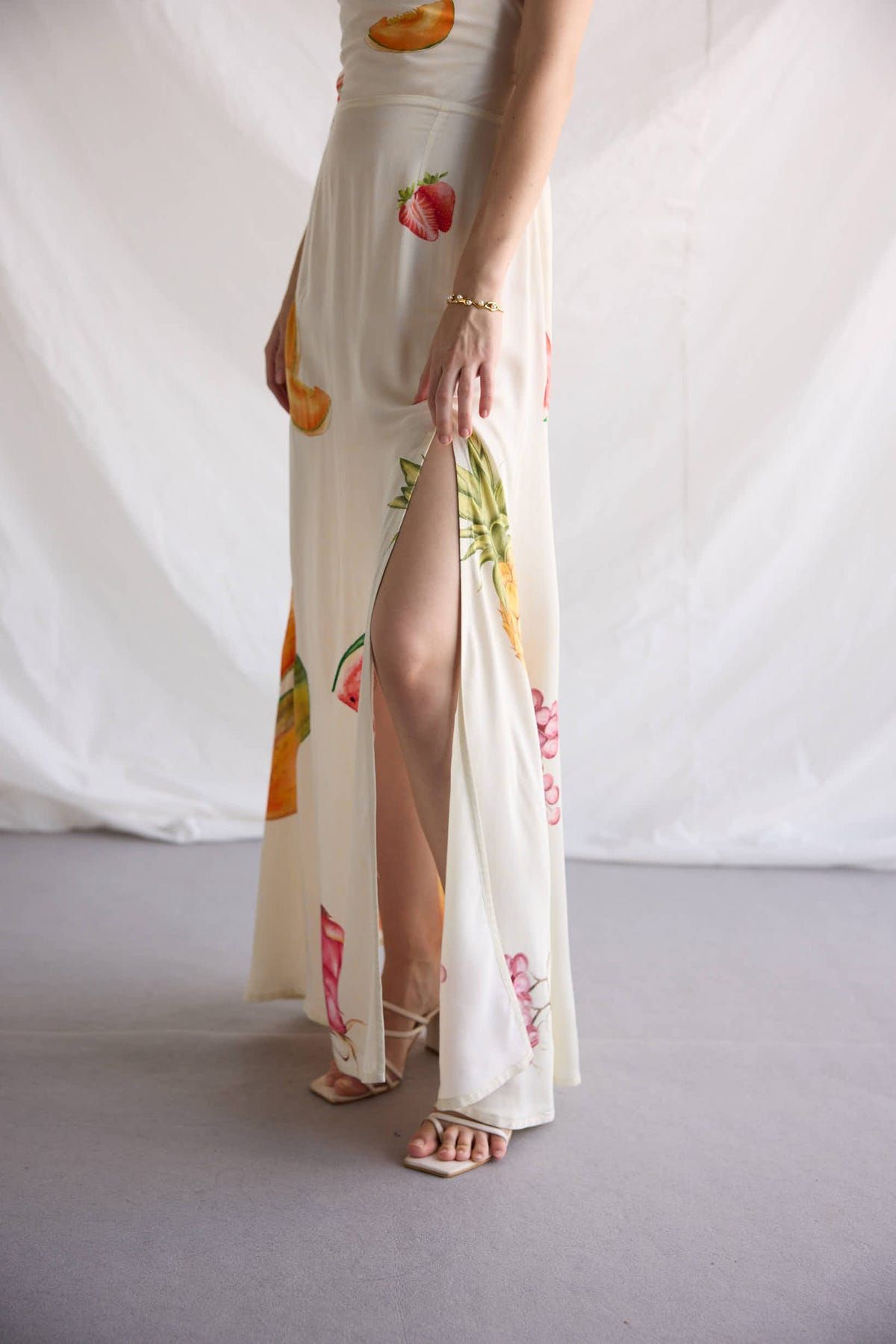 "Le Fruit" Pleated Cowl Aline Dress - image 4