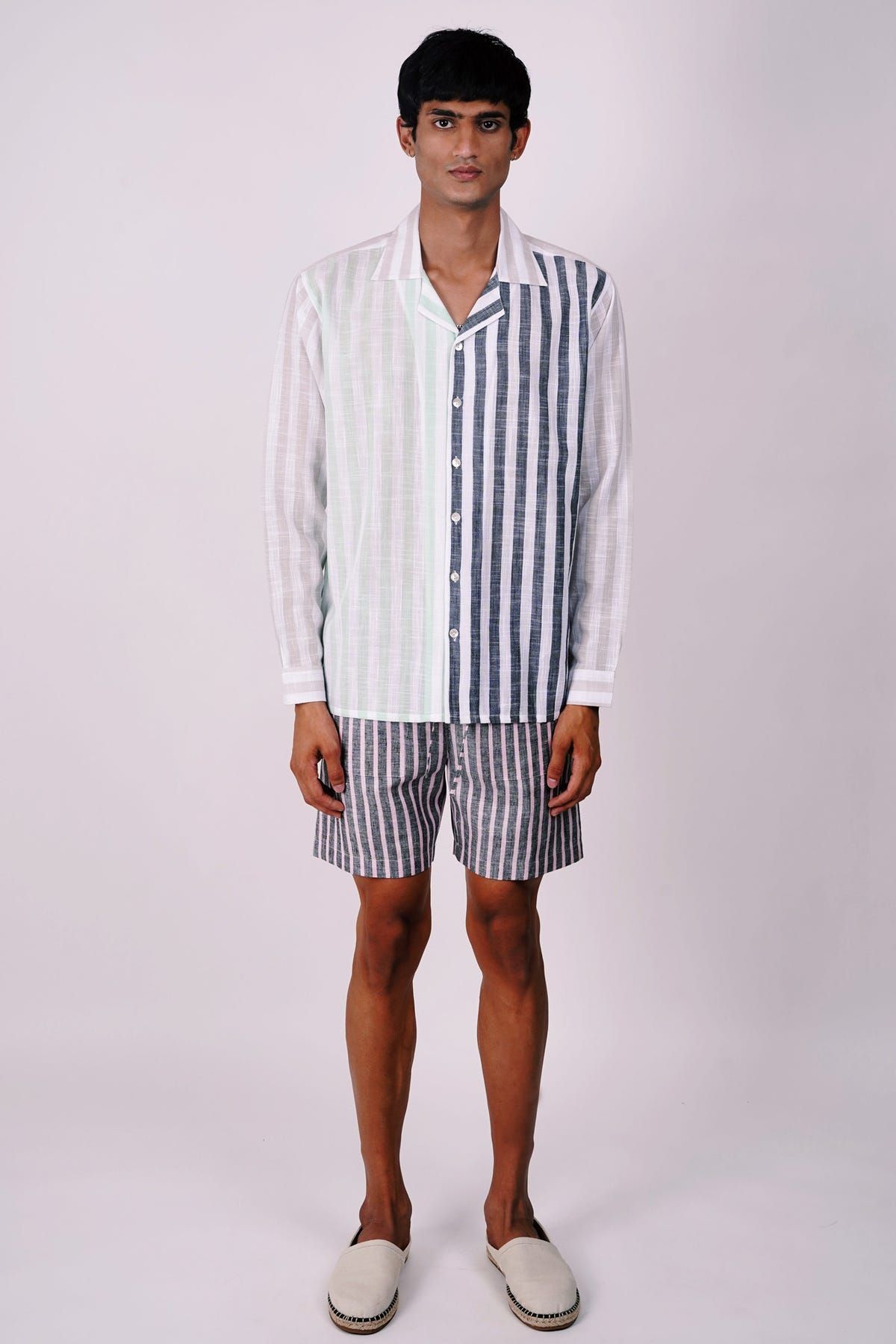 Stripes Linen lounge shorts - image 3