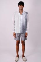 Stripes Linen lounge shorts view 3