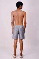 Stripes Linen lounge shorts view 5
