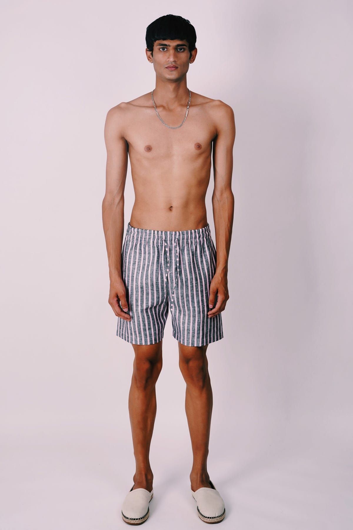 Stripes Linen lounge shorts - image 6