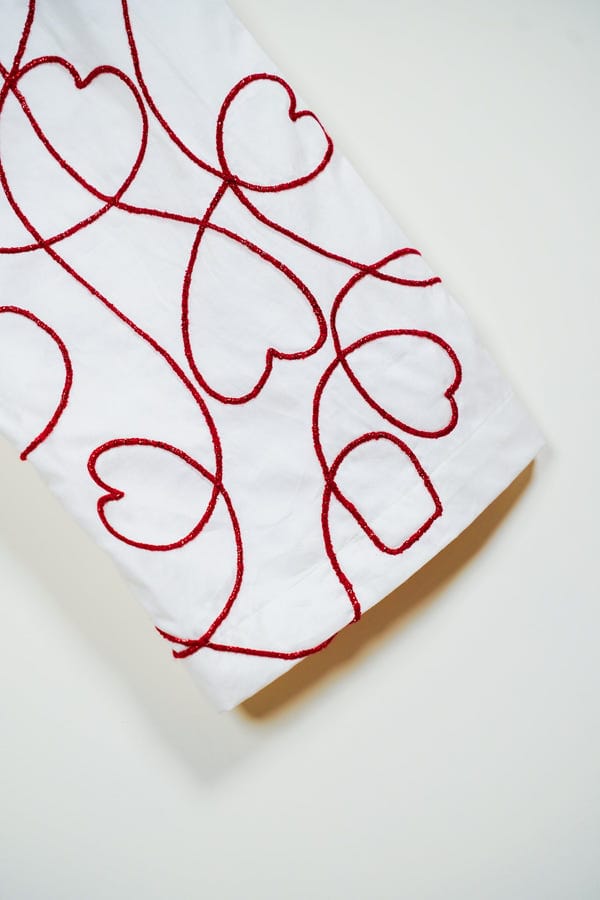 Perte D'ego — "Love scribbles" embroidered lounge pants
