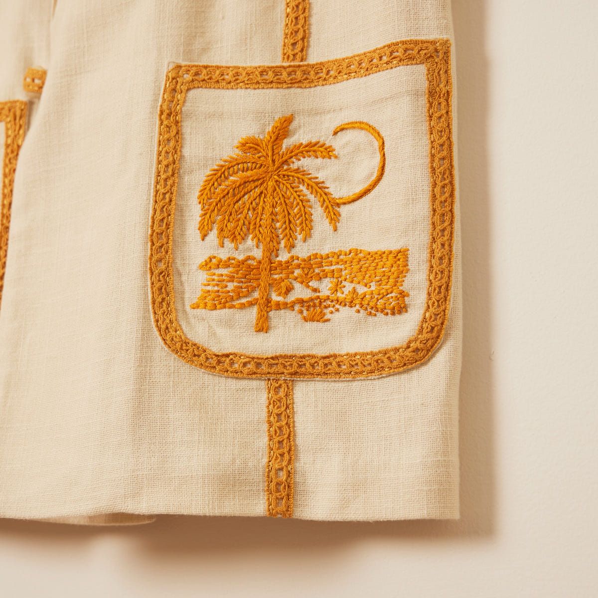 "Le summer soireé" hand embroidered resort shirt - image 3