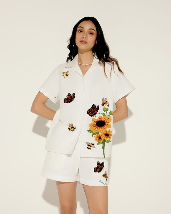 Perte D'ego — Honeybee embroidered shorts