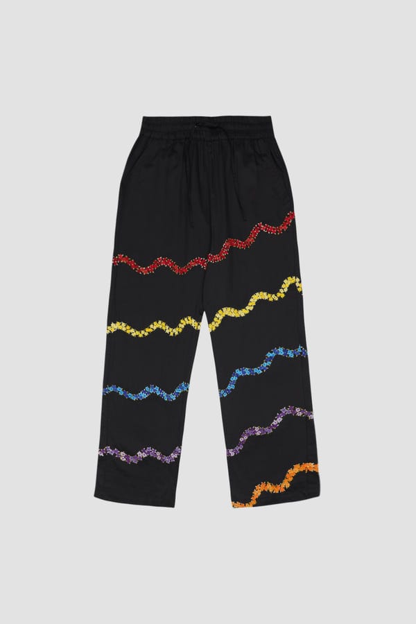 Perte D'ego — "Valley of flowers" hand embroidered lounge pants