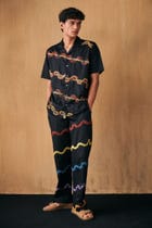 "Valley of flowers" hand embroidered lounge pants view 2